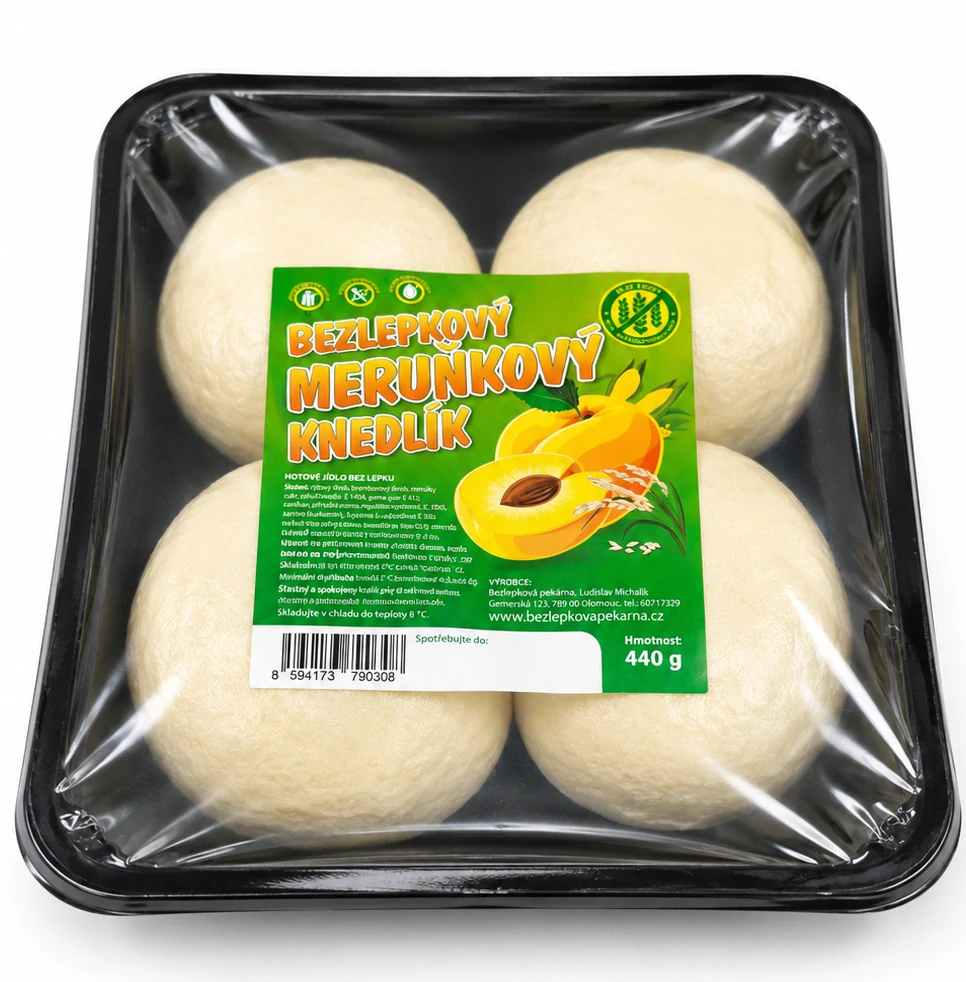 Bezlepkové knedlíky meruňkové 4 kusy